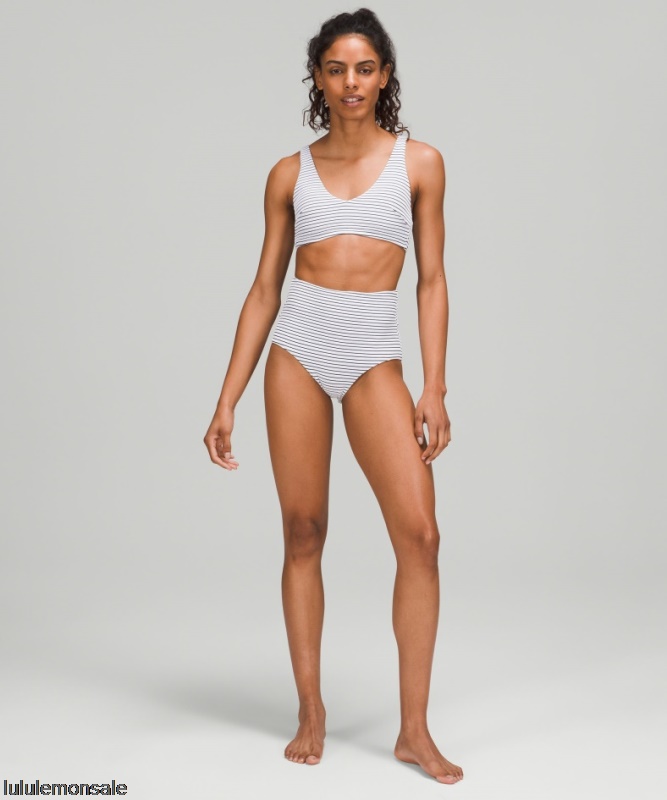 Lululemon Damen DELULU506 | White True Navy Gesmoktes Badeoberteil A/b Cup Nur Online